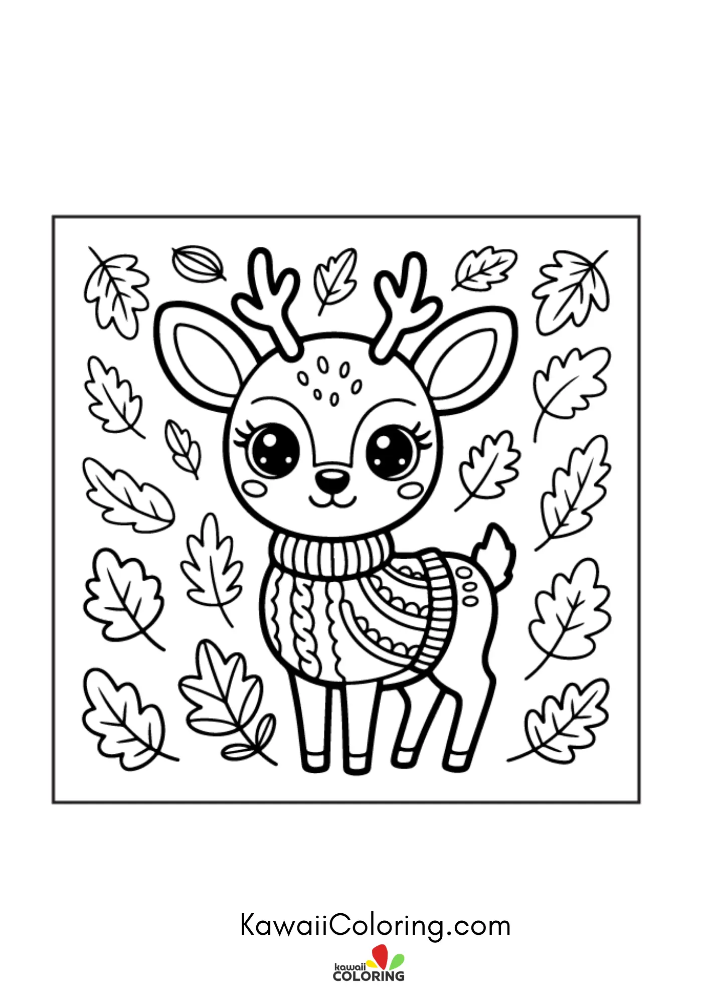 Cute seasonal scene with leaf accents