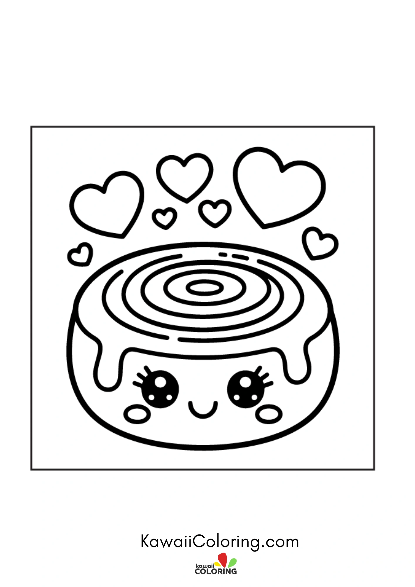 Fall coloring page with falling leaves