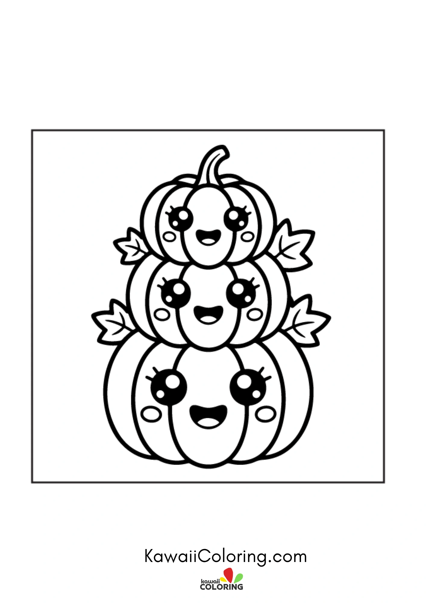 Cute fall character with leaves