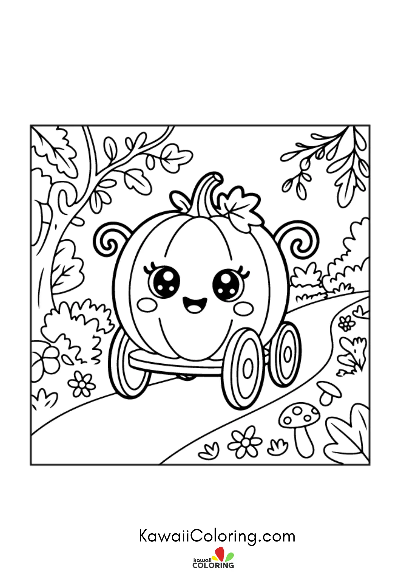 Cute seasonal scene with leaf accents