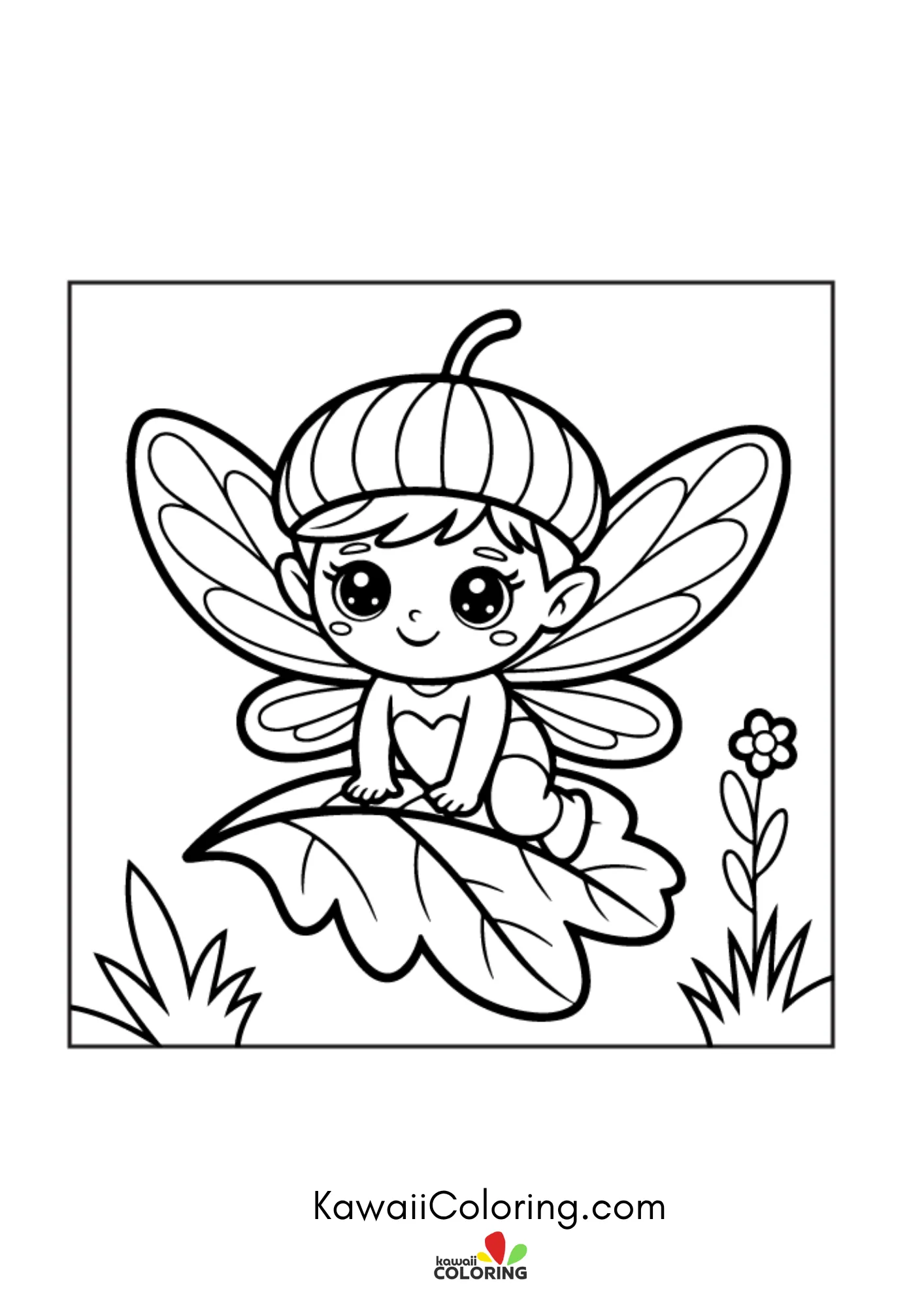 Cute seasonal scene with leaf accents