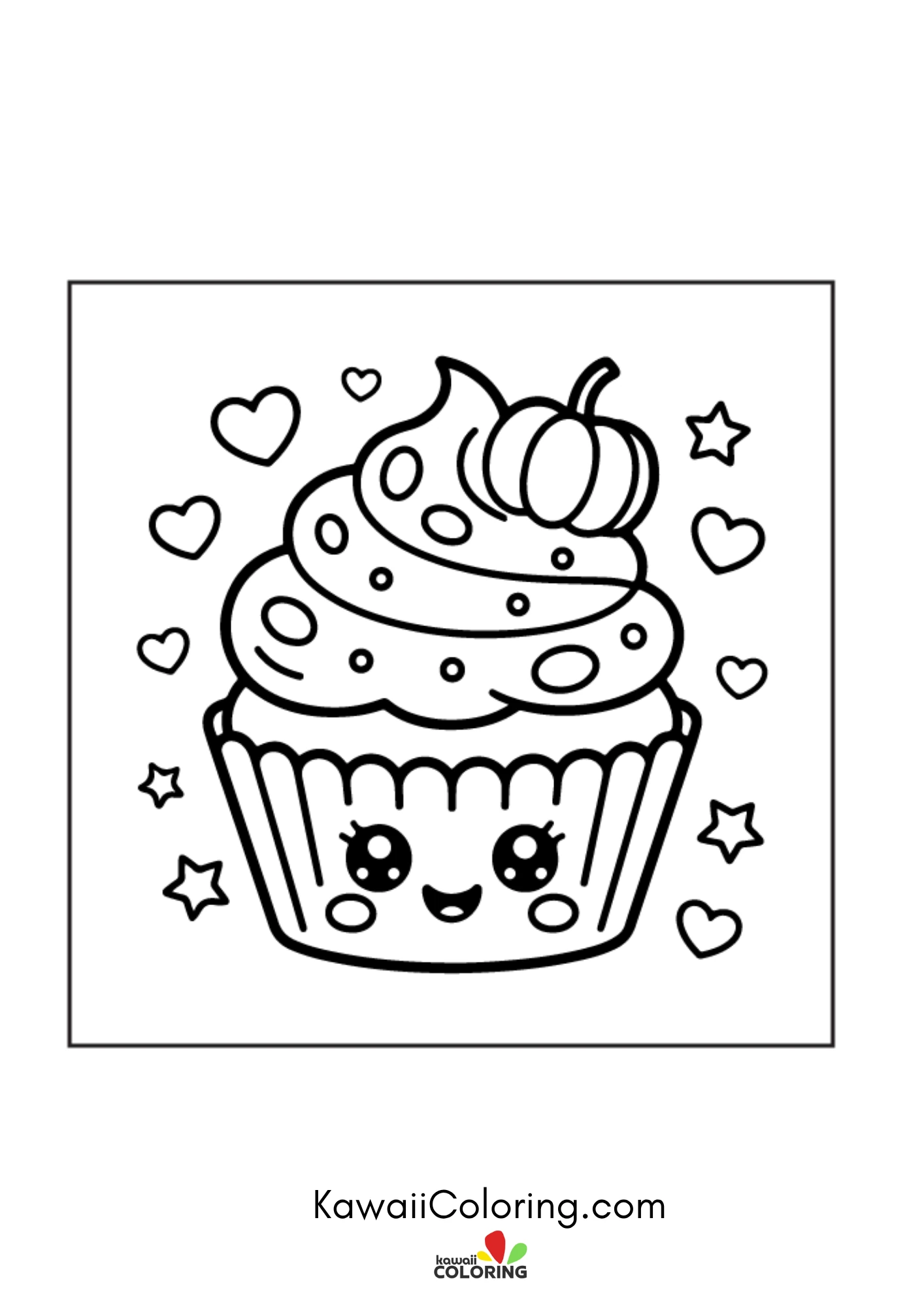 Cute fall character with leaves