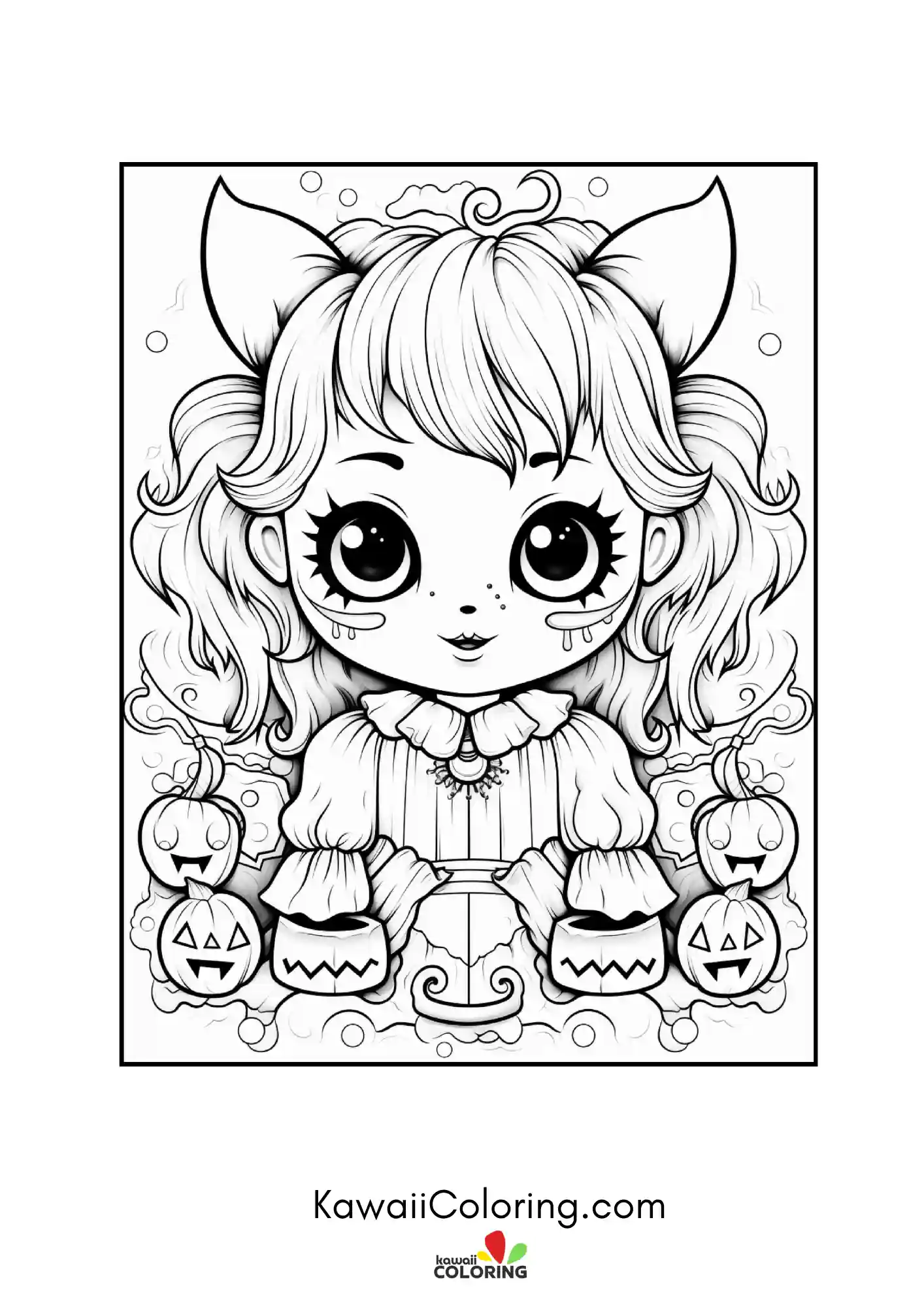 Cute Halloween character with spooky details