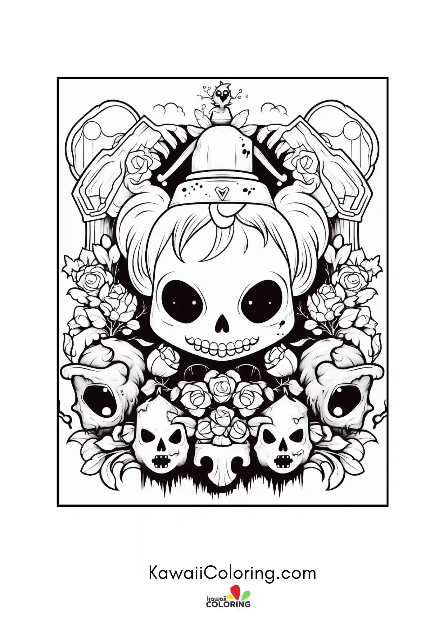 Cute Halloween character with spooky details