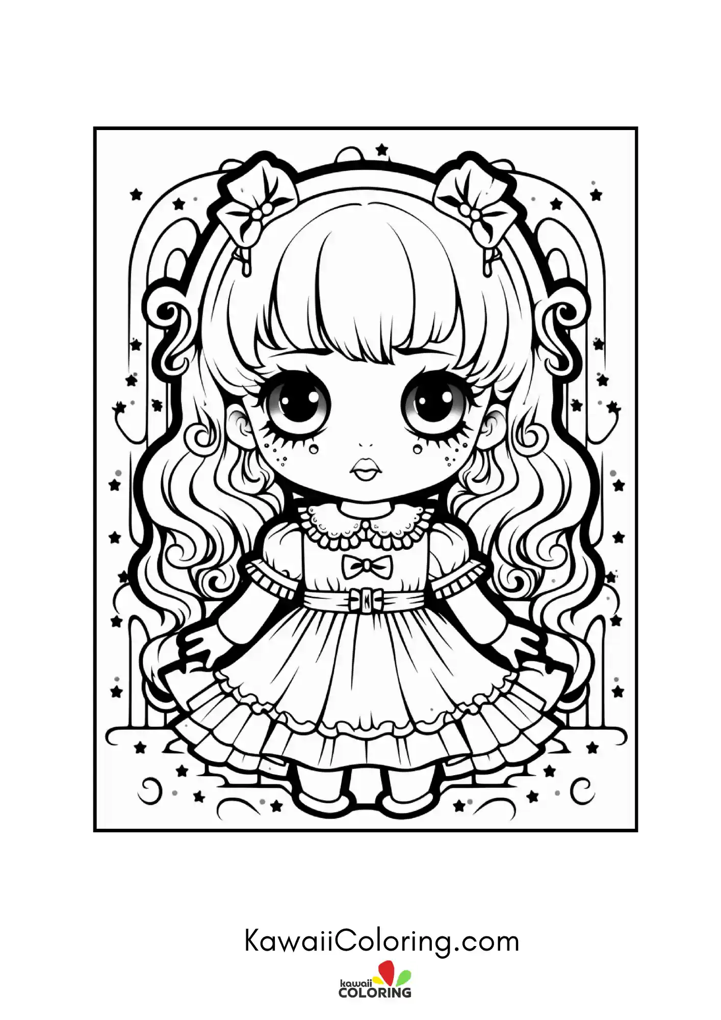Smiling spooky character coloring page