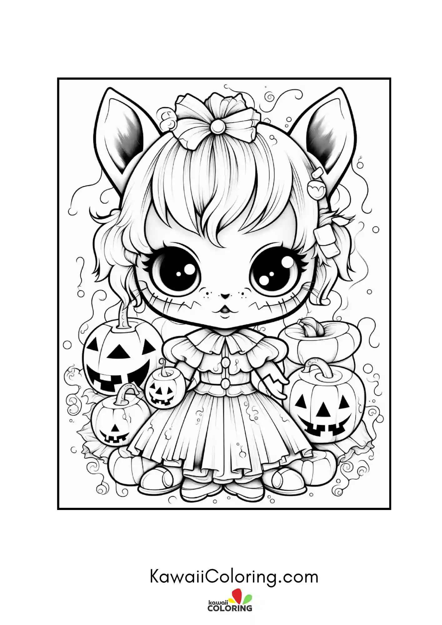 Cute Halloween character with spooky details