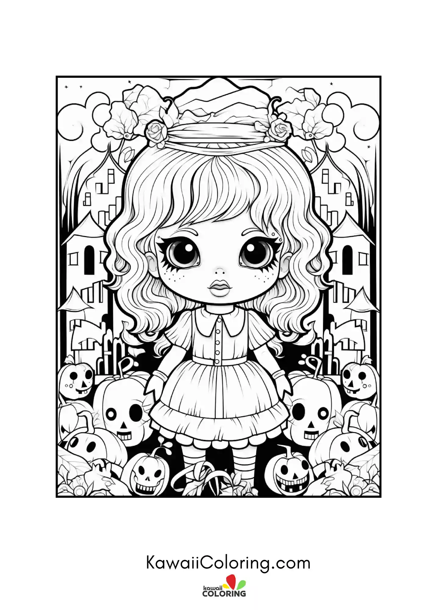 Halloween scene with ghostly accents