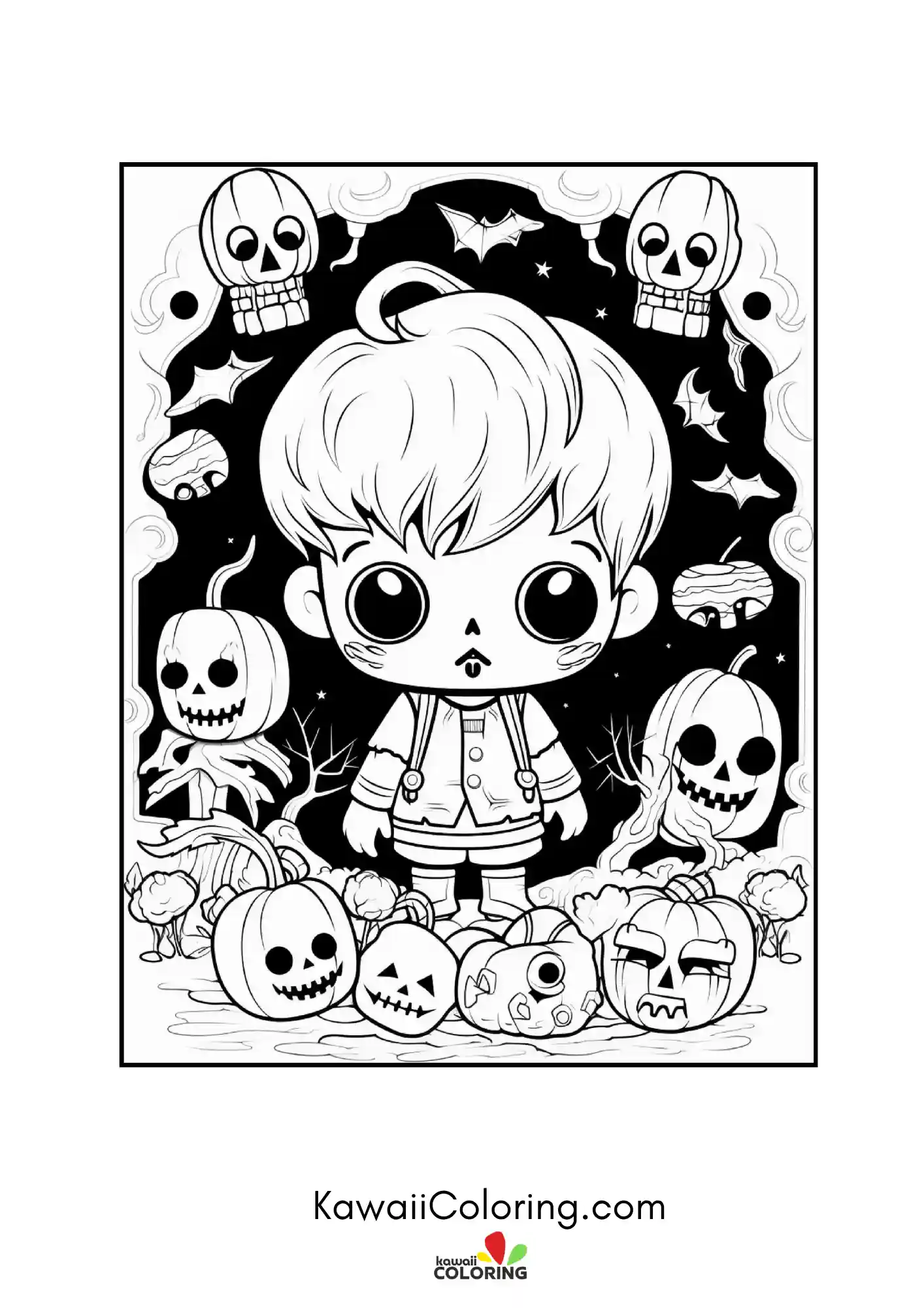 Halloween scene with ghostly accents