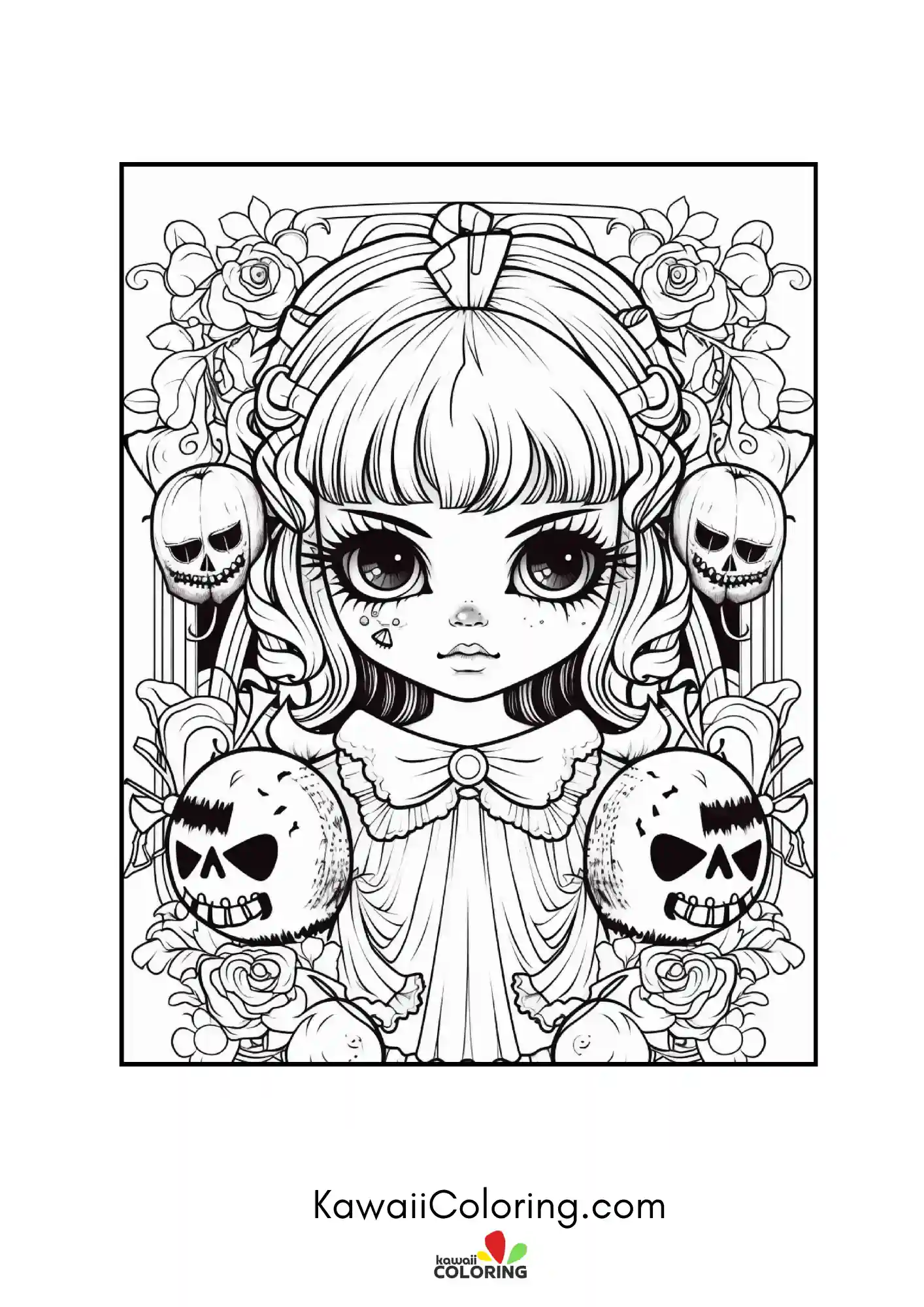 Cute Halloween character with spooky details