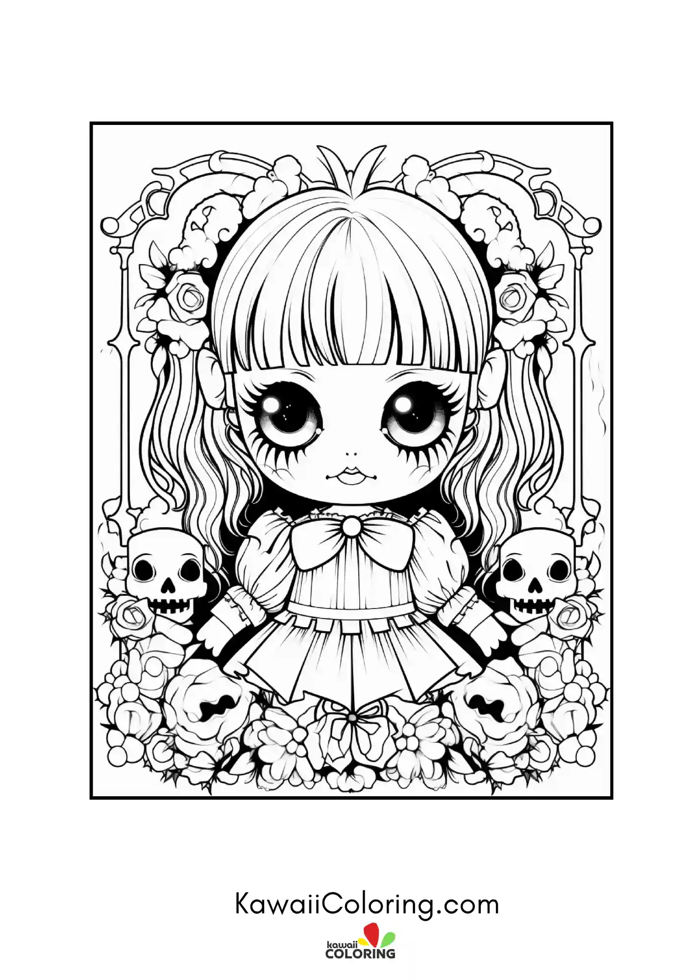 Kawaii pumpkin with stars and bats