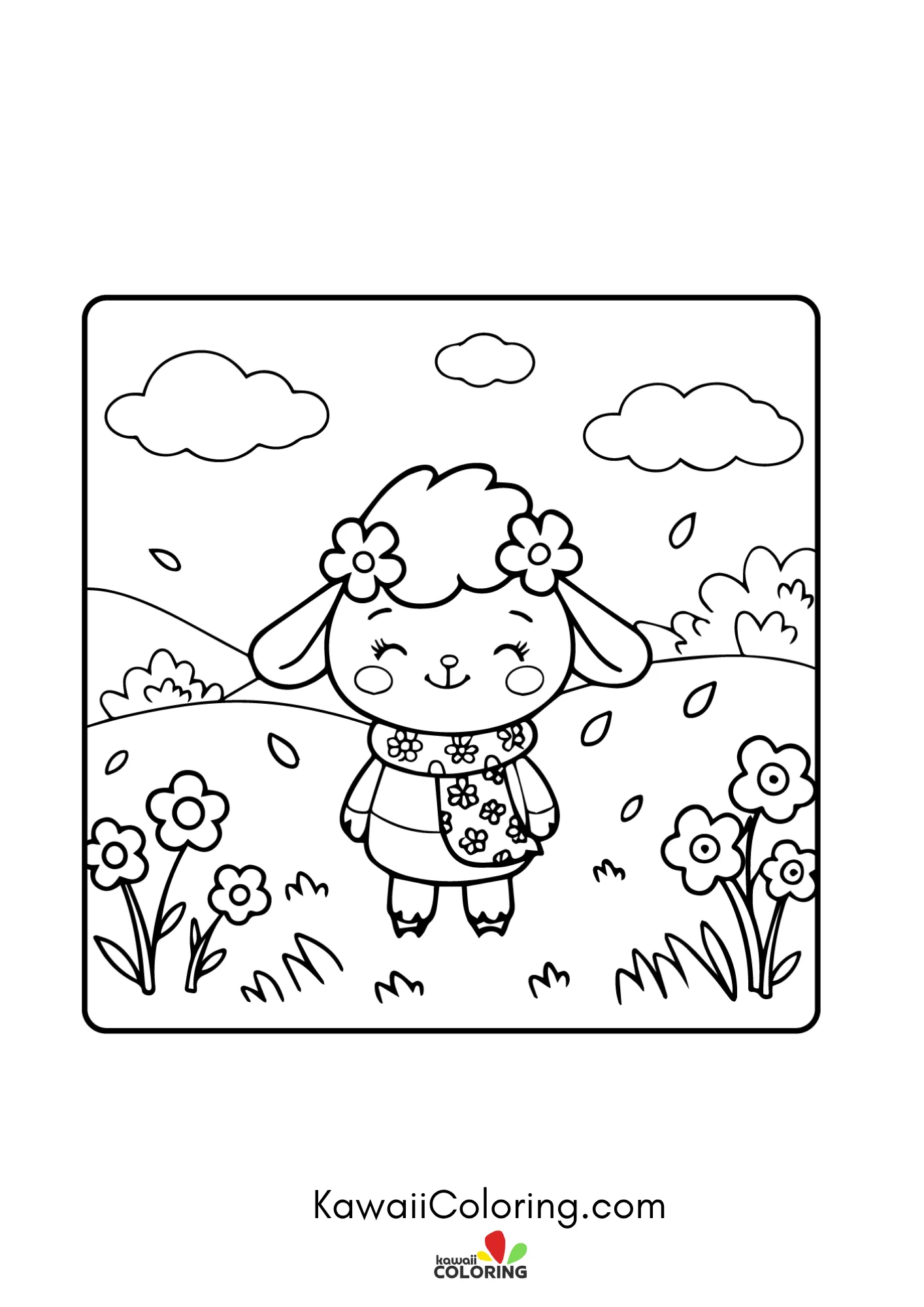 Spring design with hearts and leaves