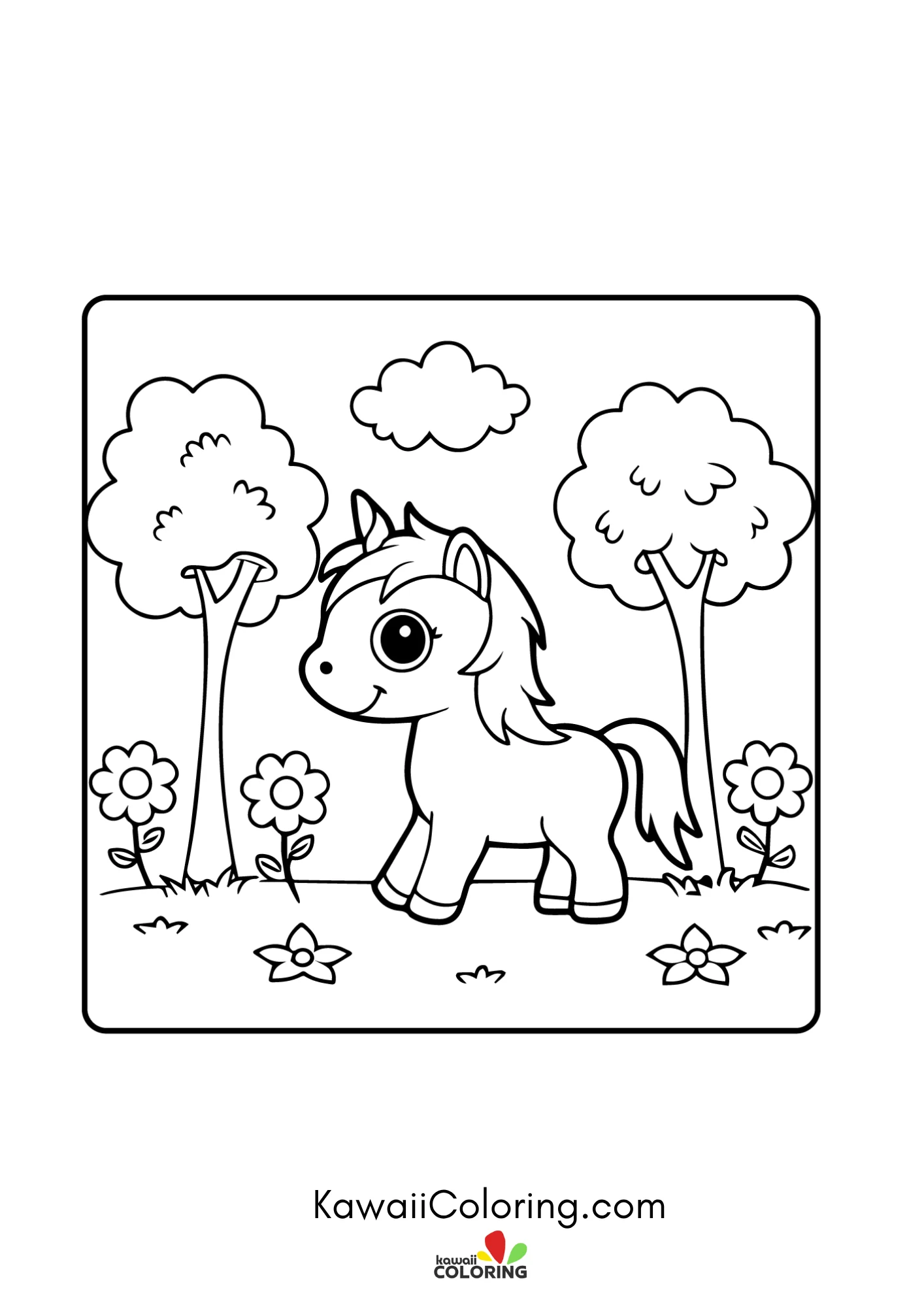 Cute spring character with flowers