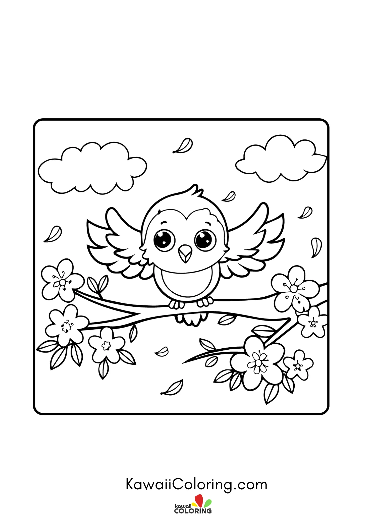 Smiling flower garden coloring page