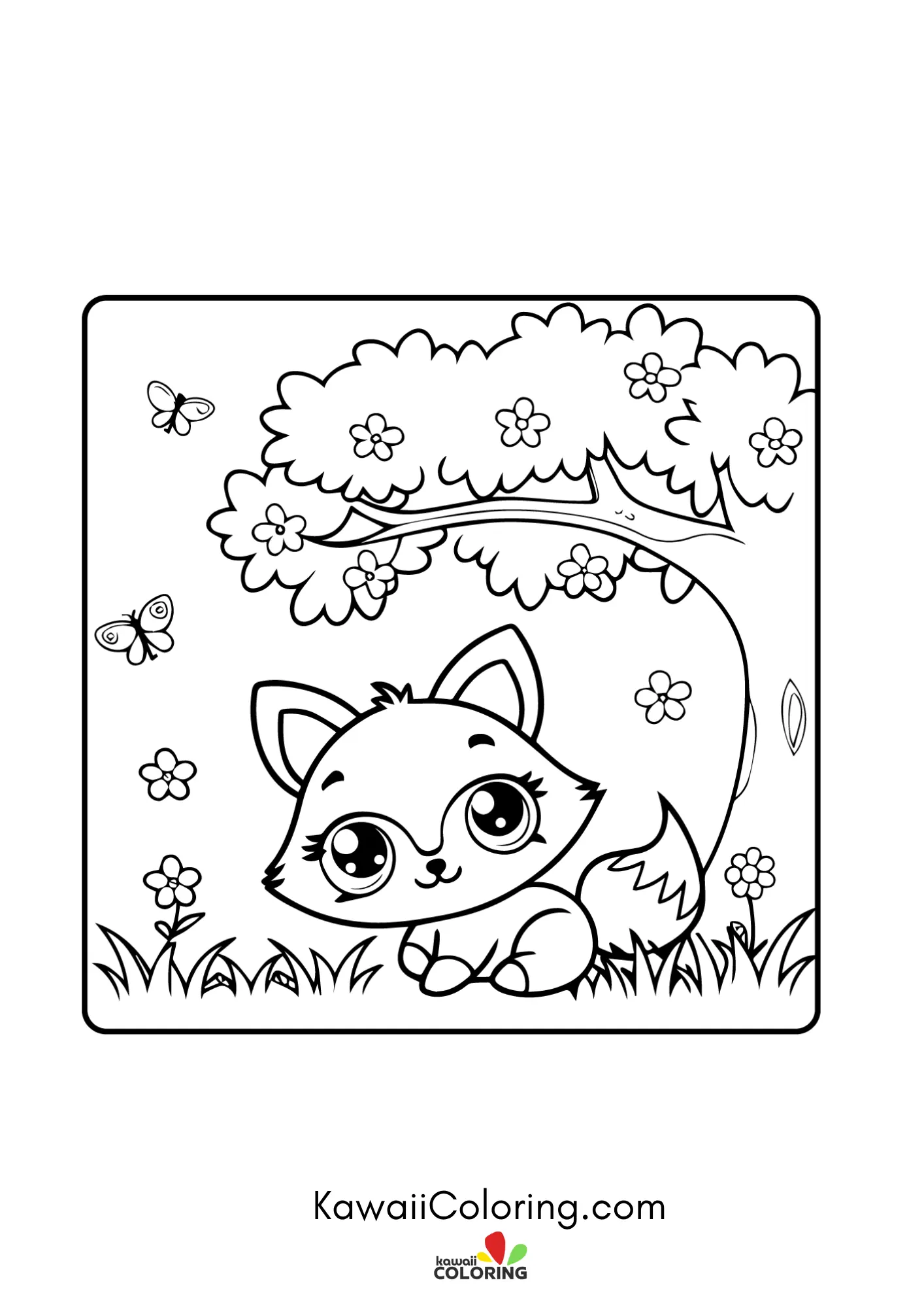 Cute spring character with flowers