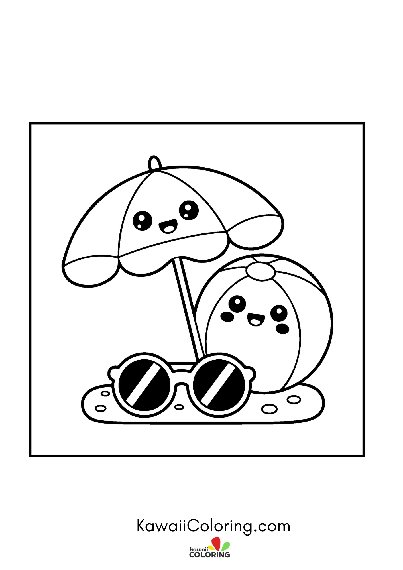 Cute warm weather coloring page