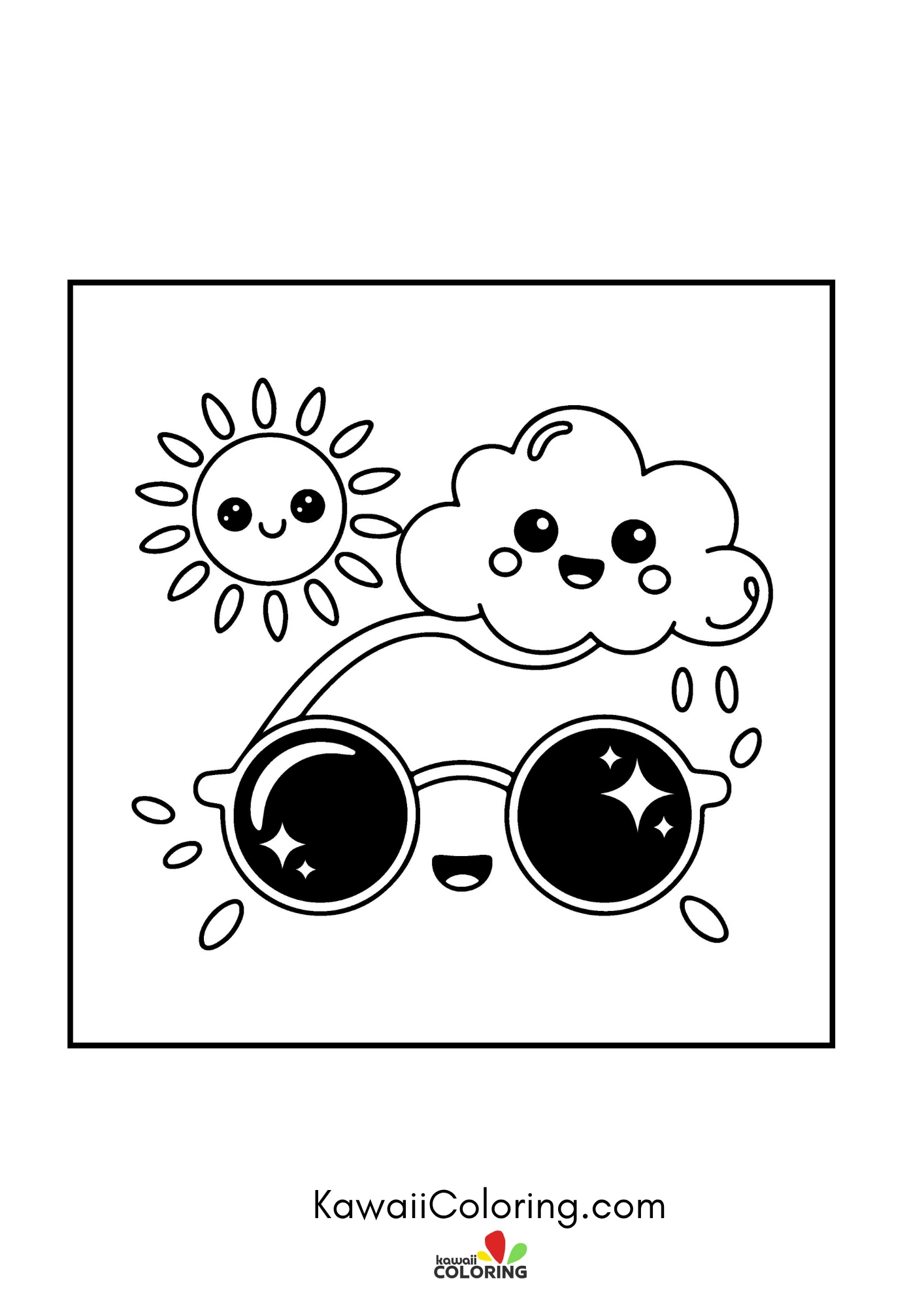 Smiling seasonal design with flowers