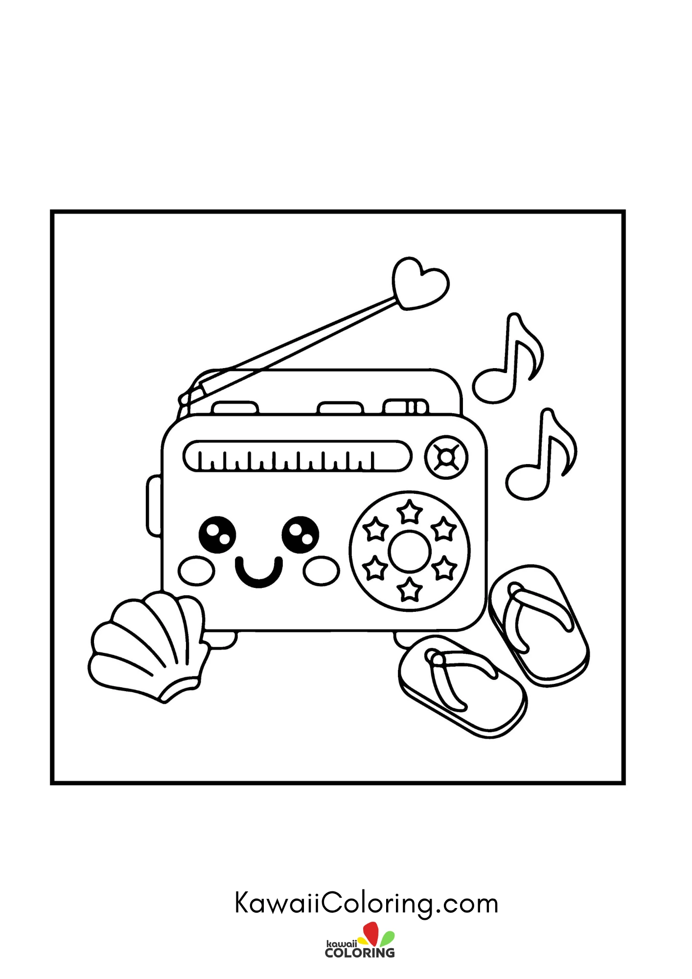 Cute warm weather coloring page