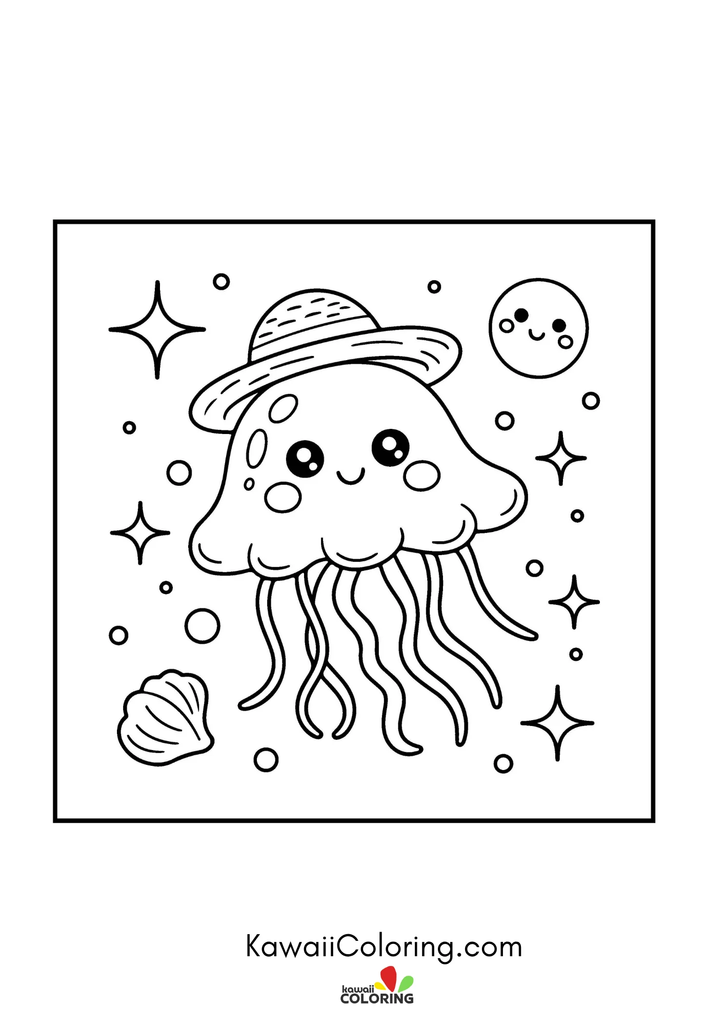 Kawaii beach character with playful accents
