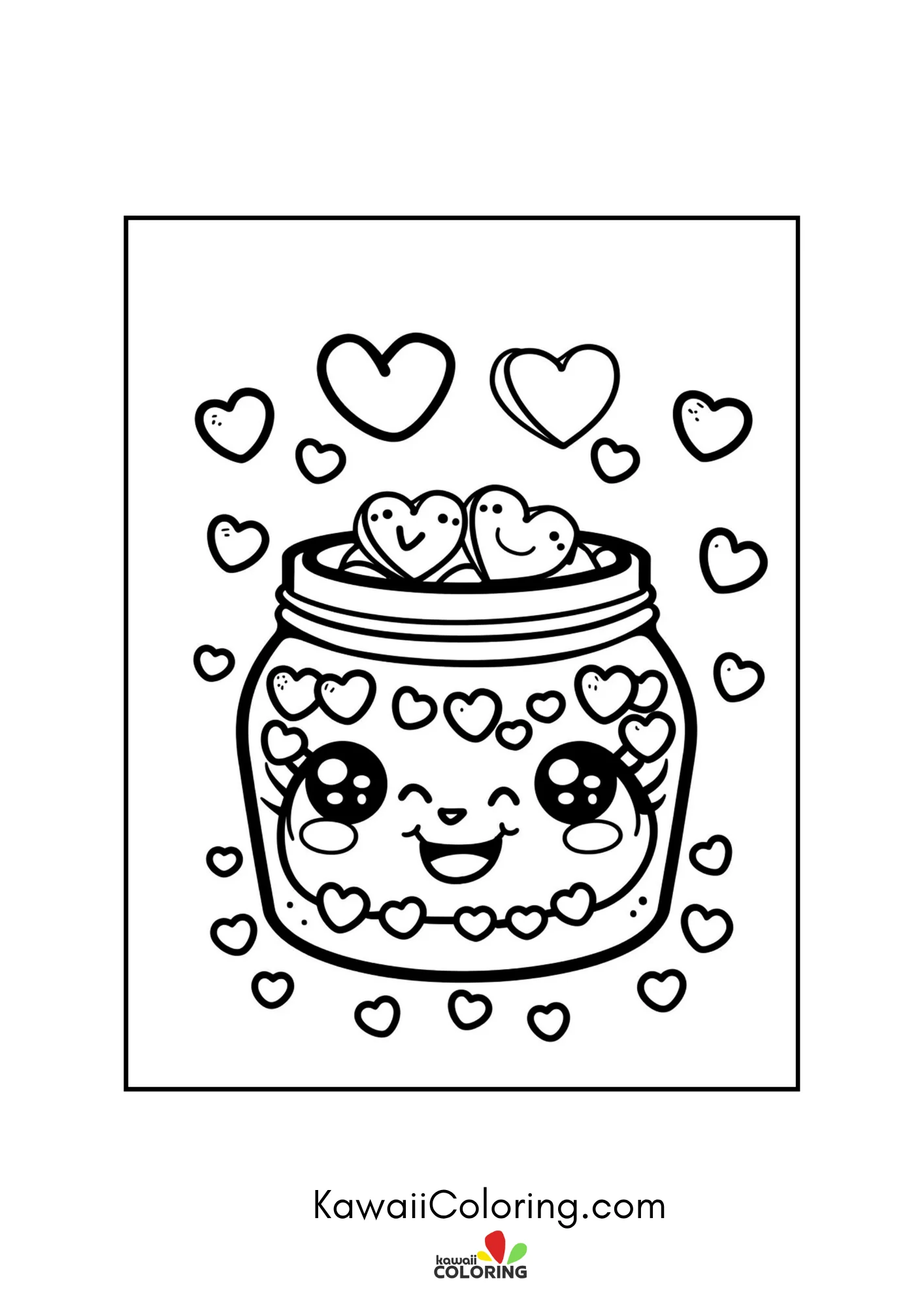 Cute Valentine character with hearts