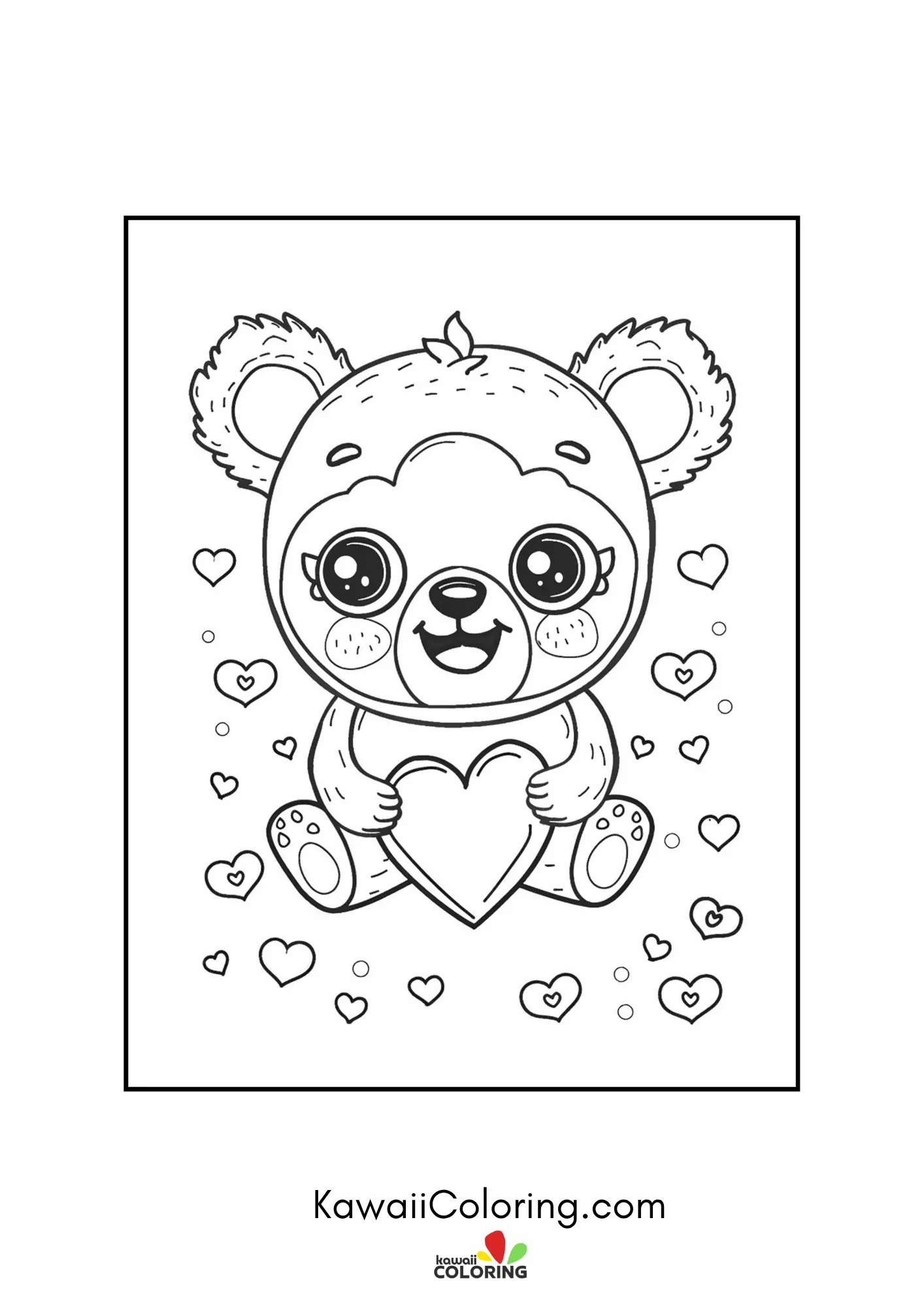 Cute Valentine character with hearts