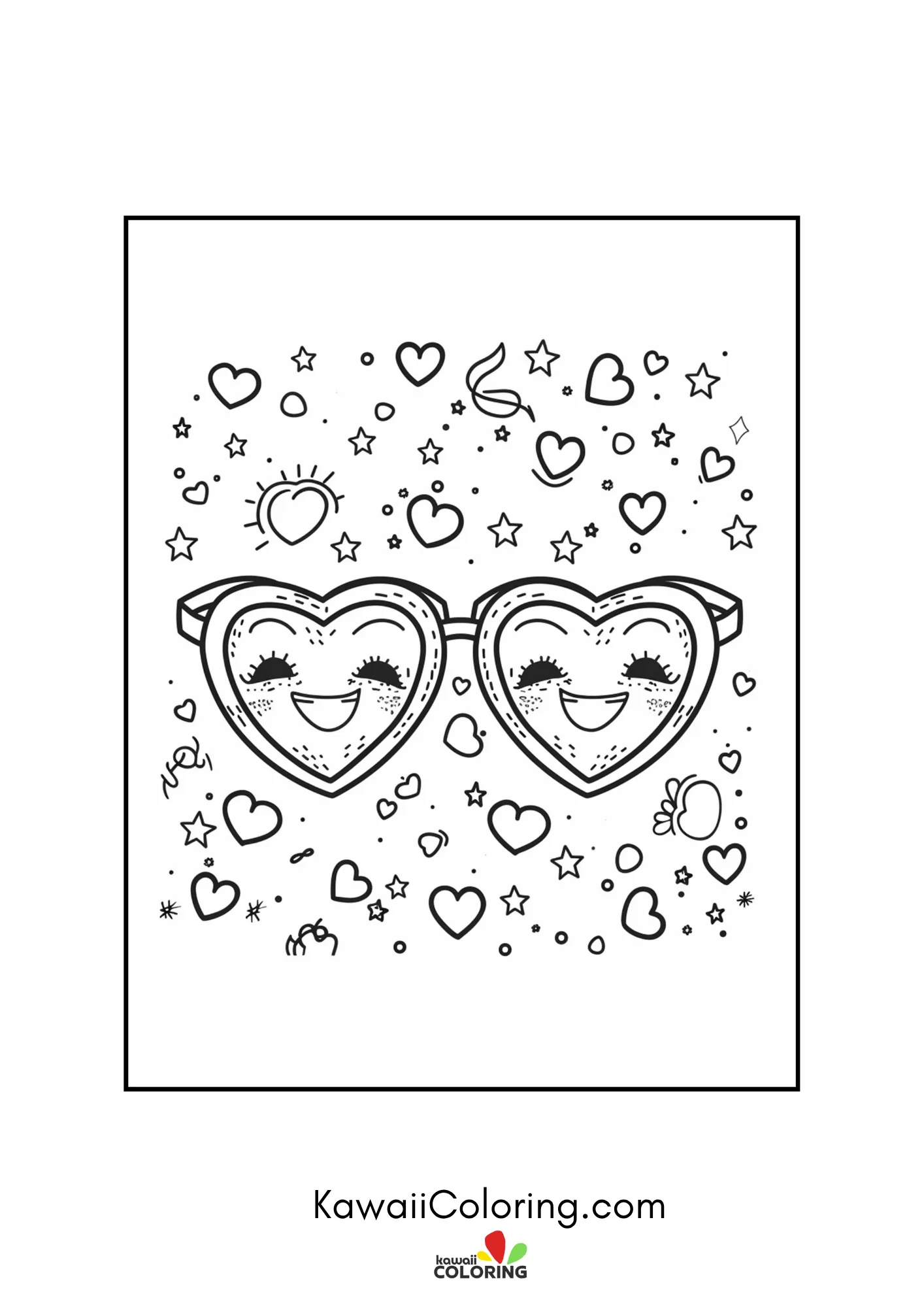 Cute Valentine character with hearts