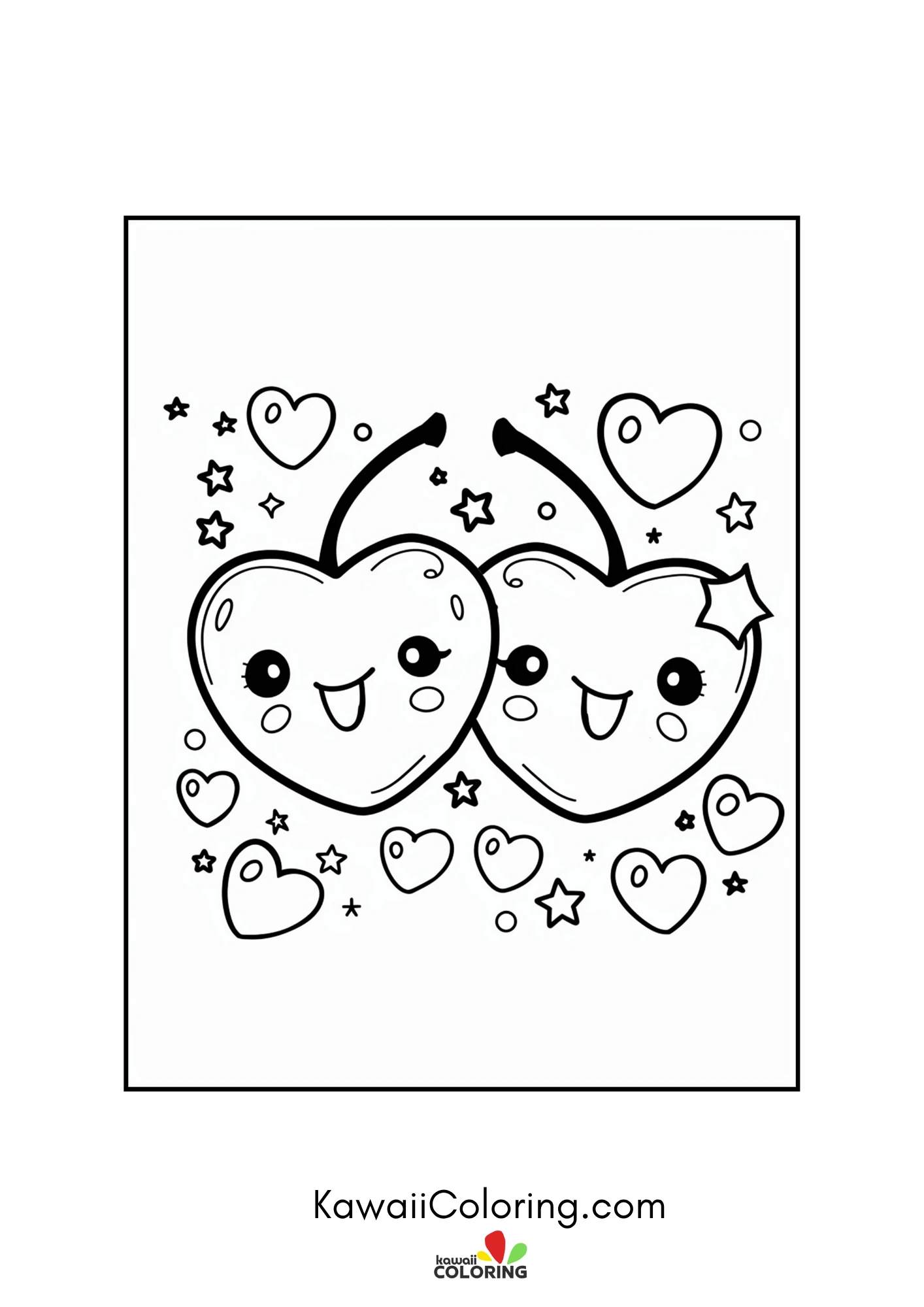 Cute Valentine character with hearts