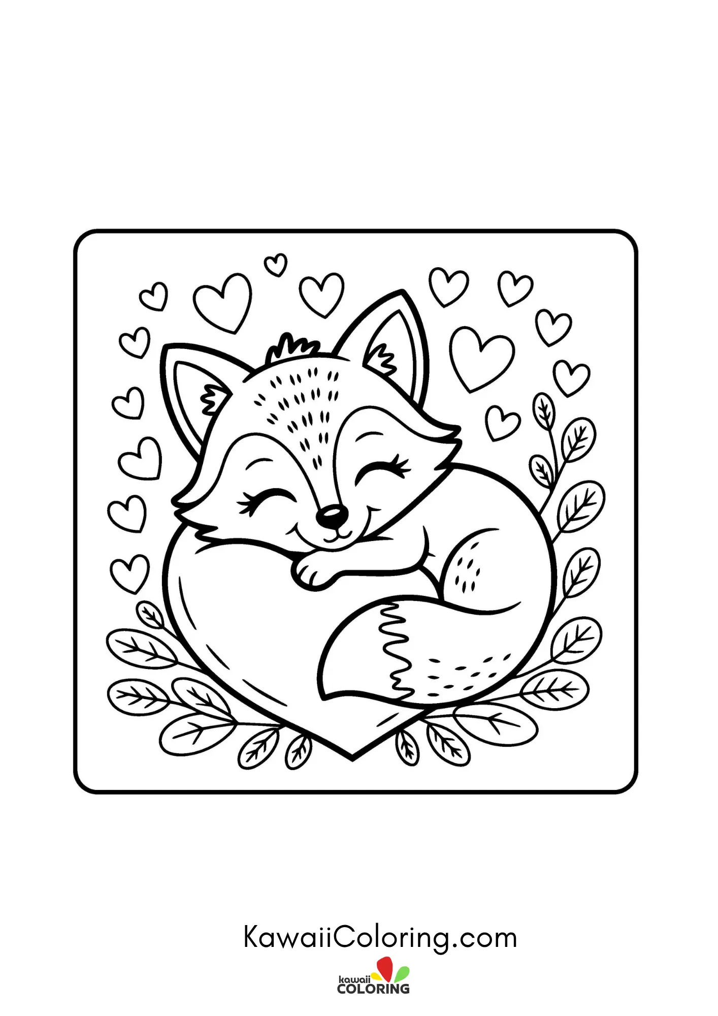 Cute Valentine character with hearts