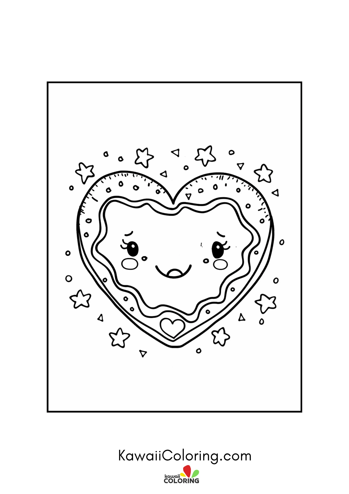 Cute Valentine character with hearts