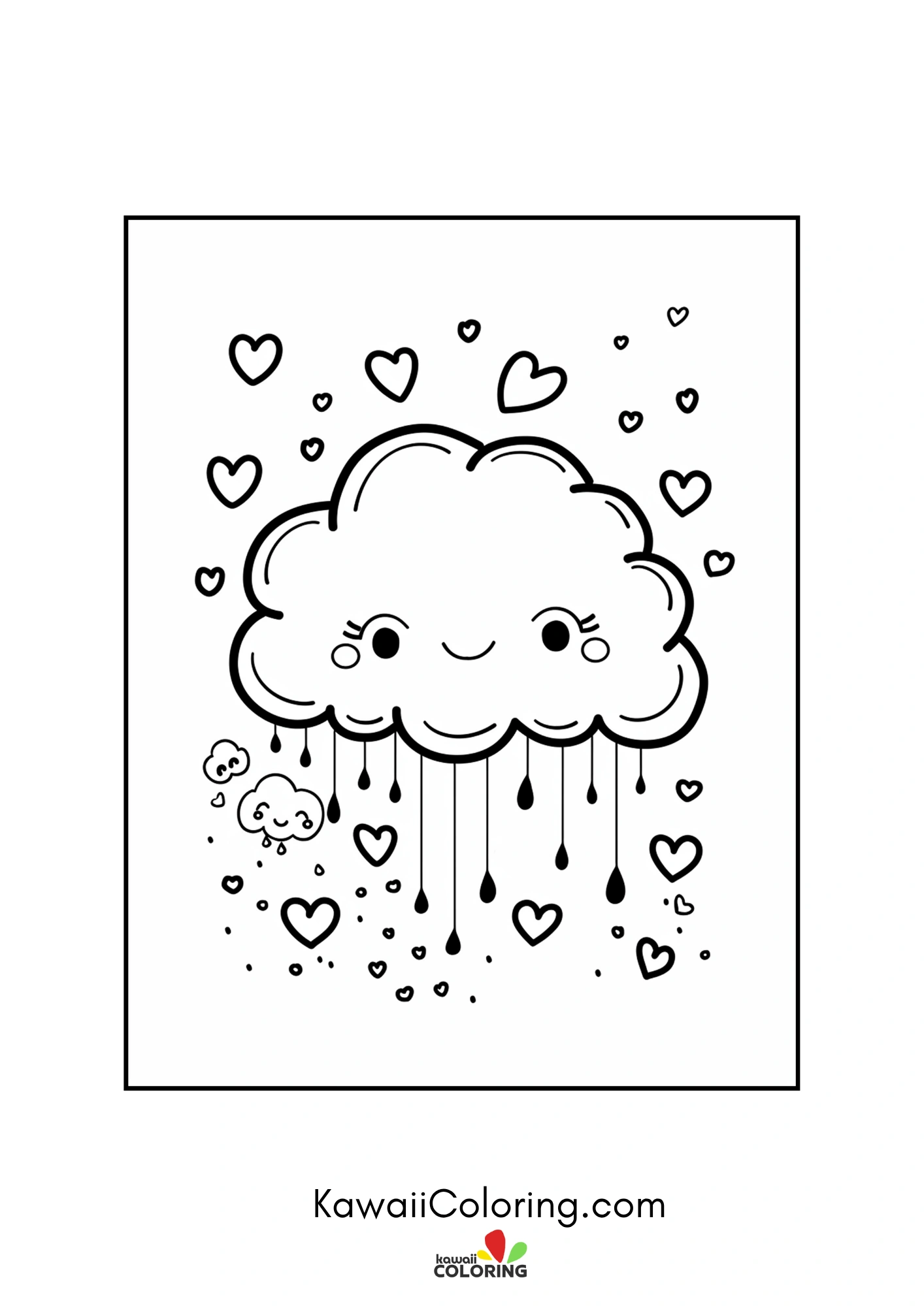 Cute Valentine character with hearts