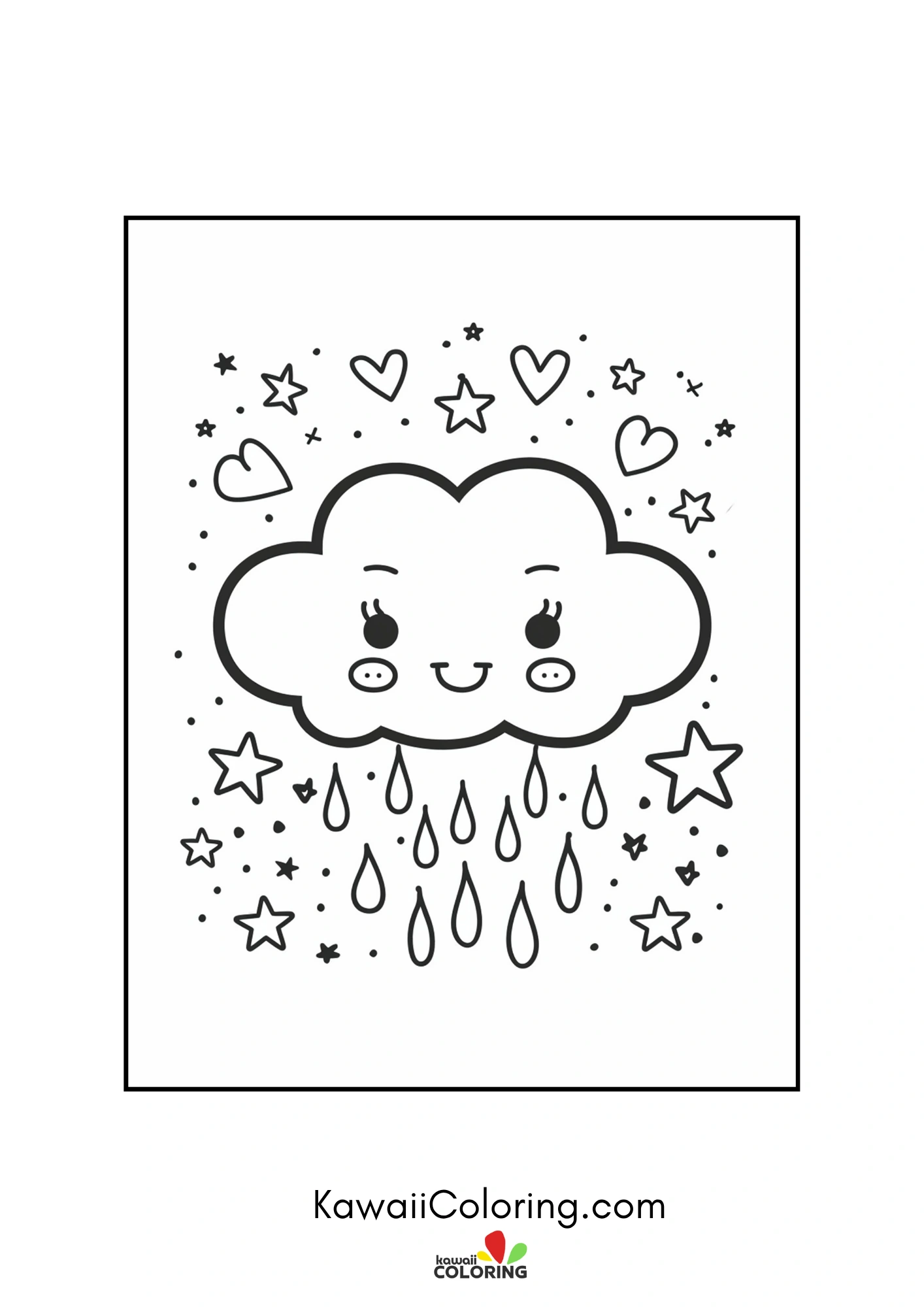 Cute heart-filled coloring page