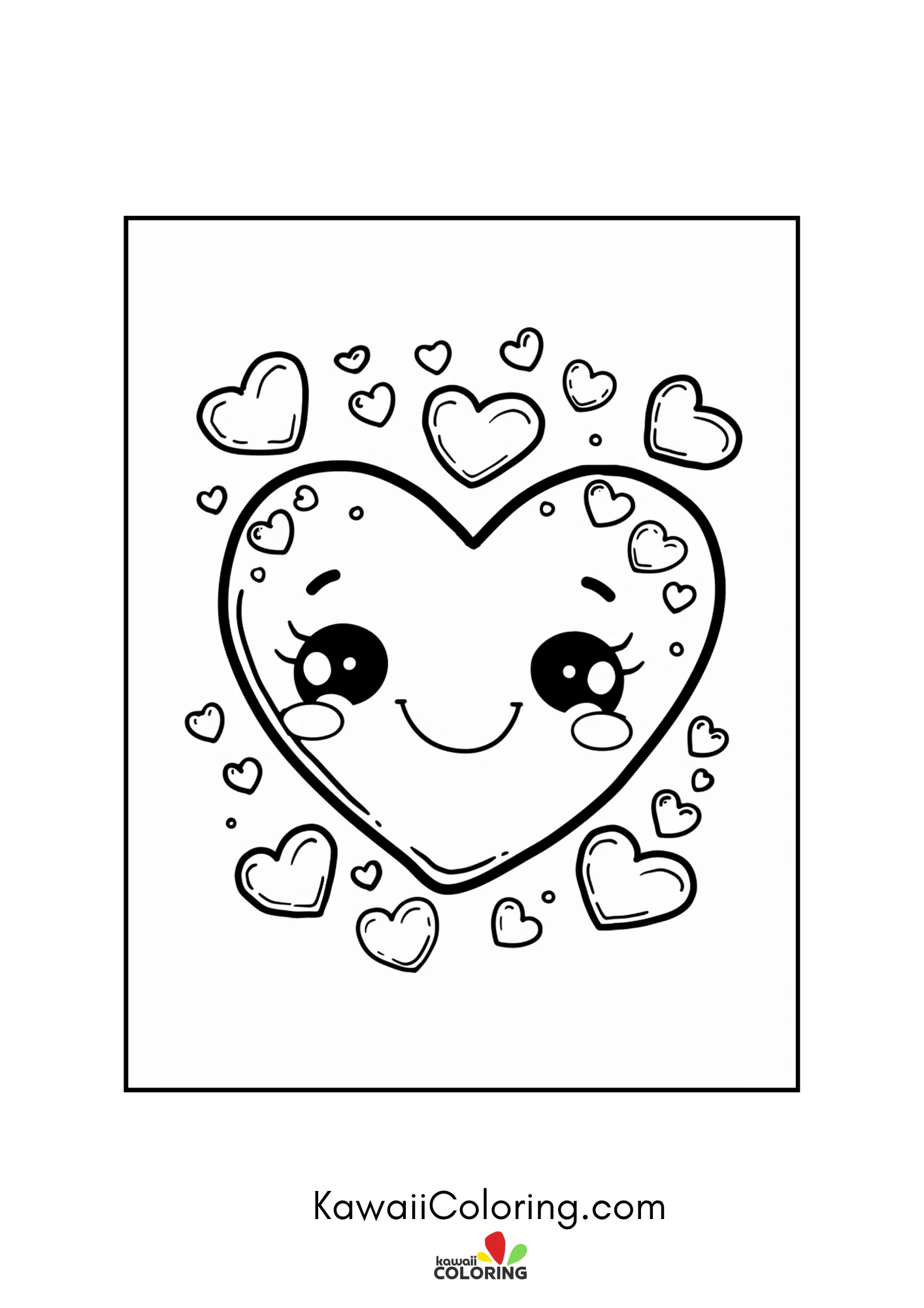 Cute Valentine character with hearts