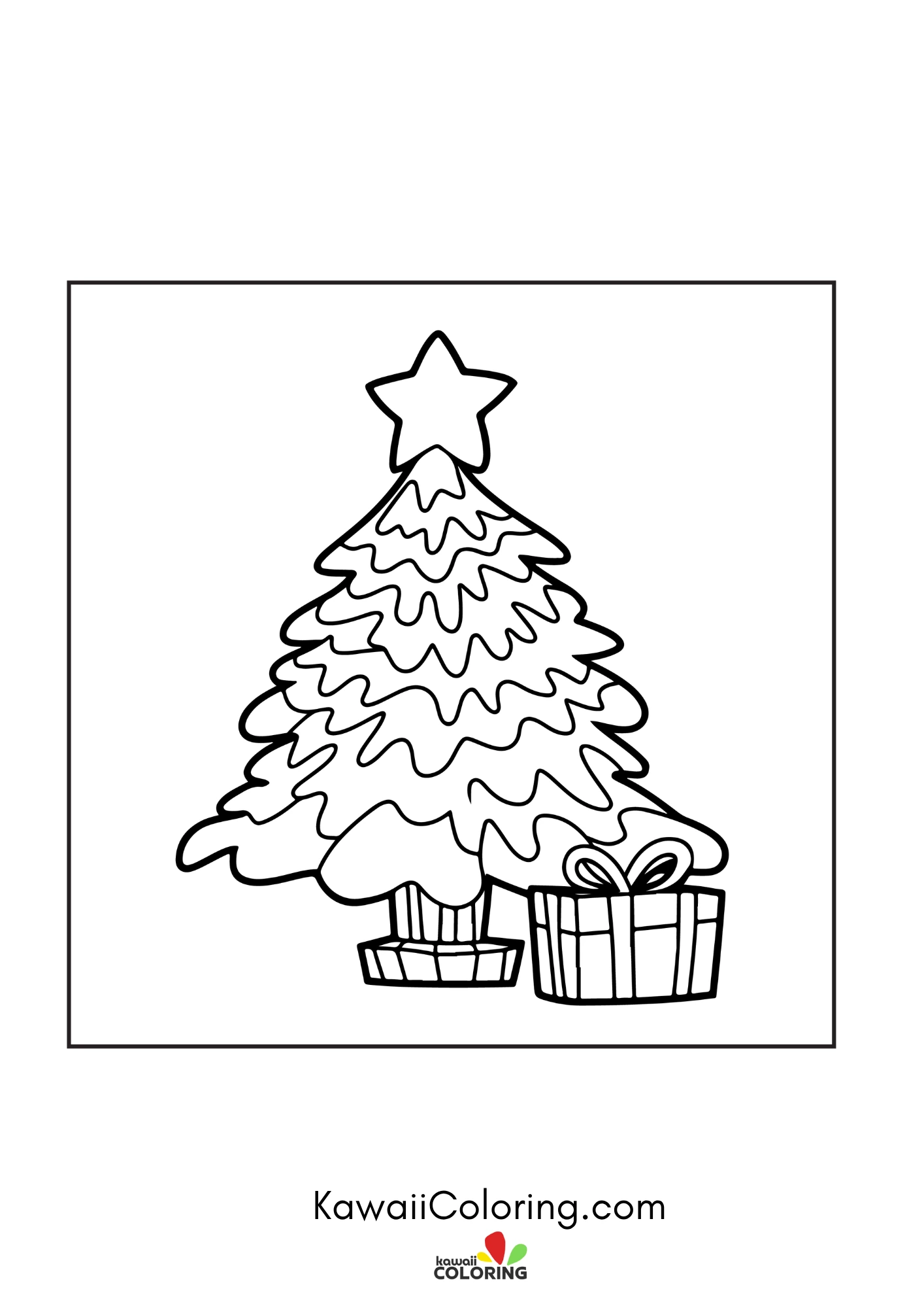 Smiling winter coloring page