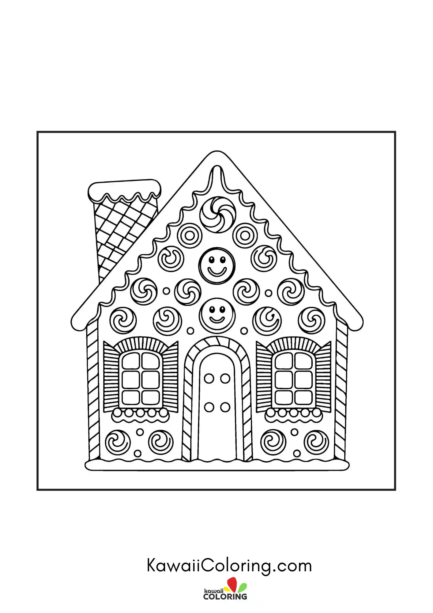 Smiling winter coloring page