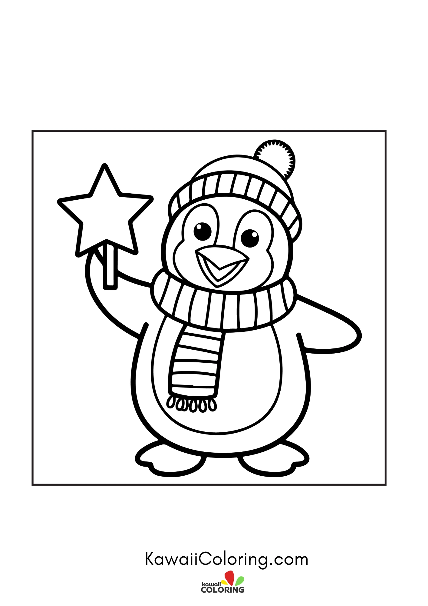 Cute winter character with snowflakes