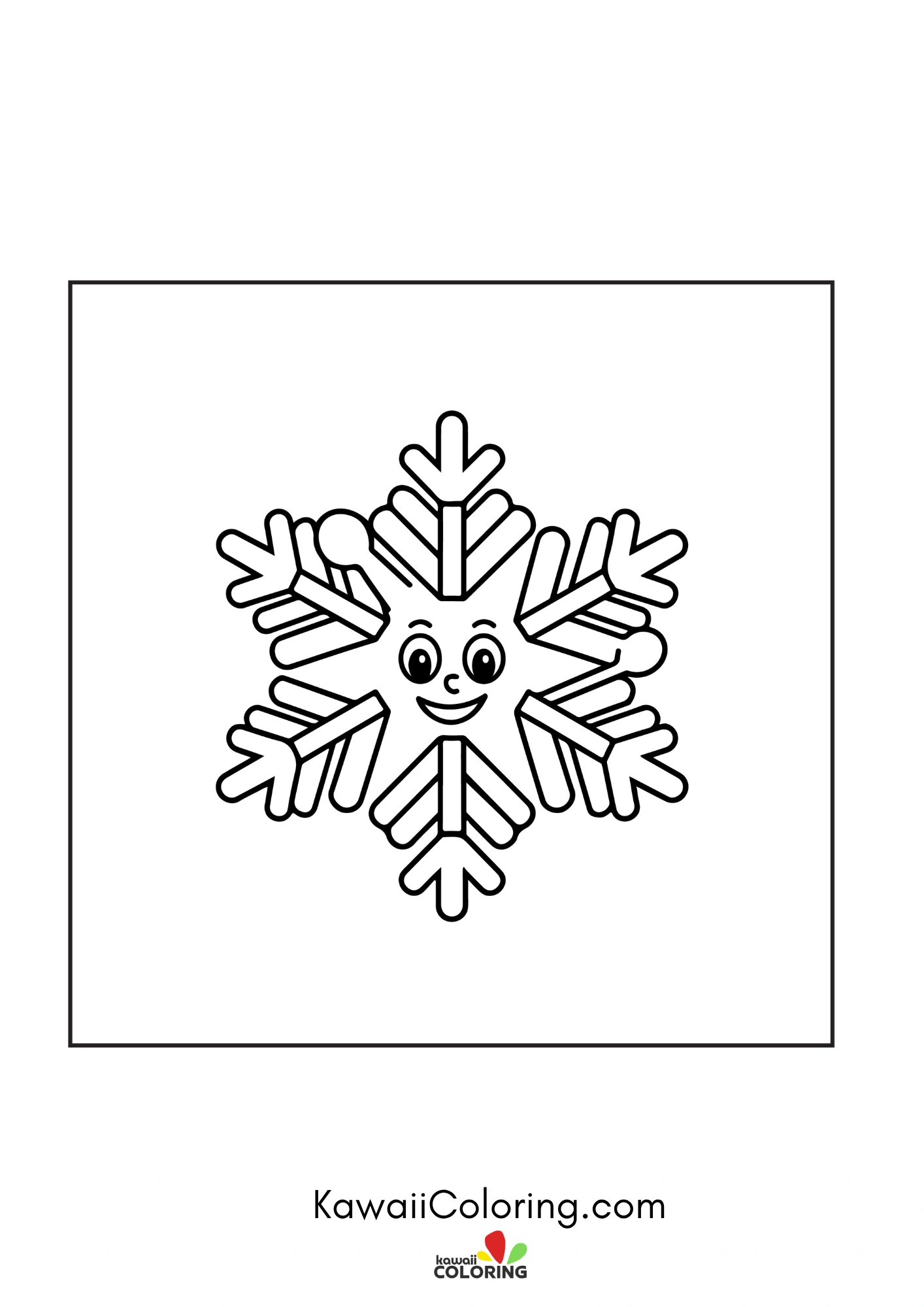 Smiling winter coloring page