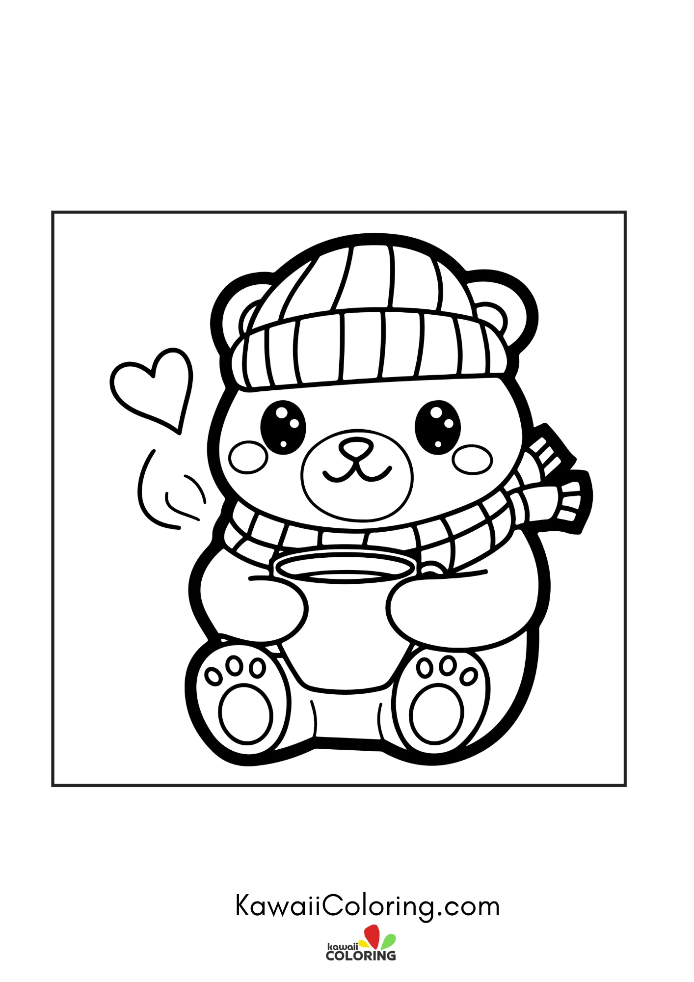Cute winter character with snowflakes
