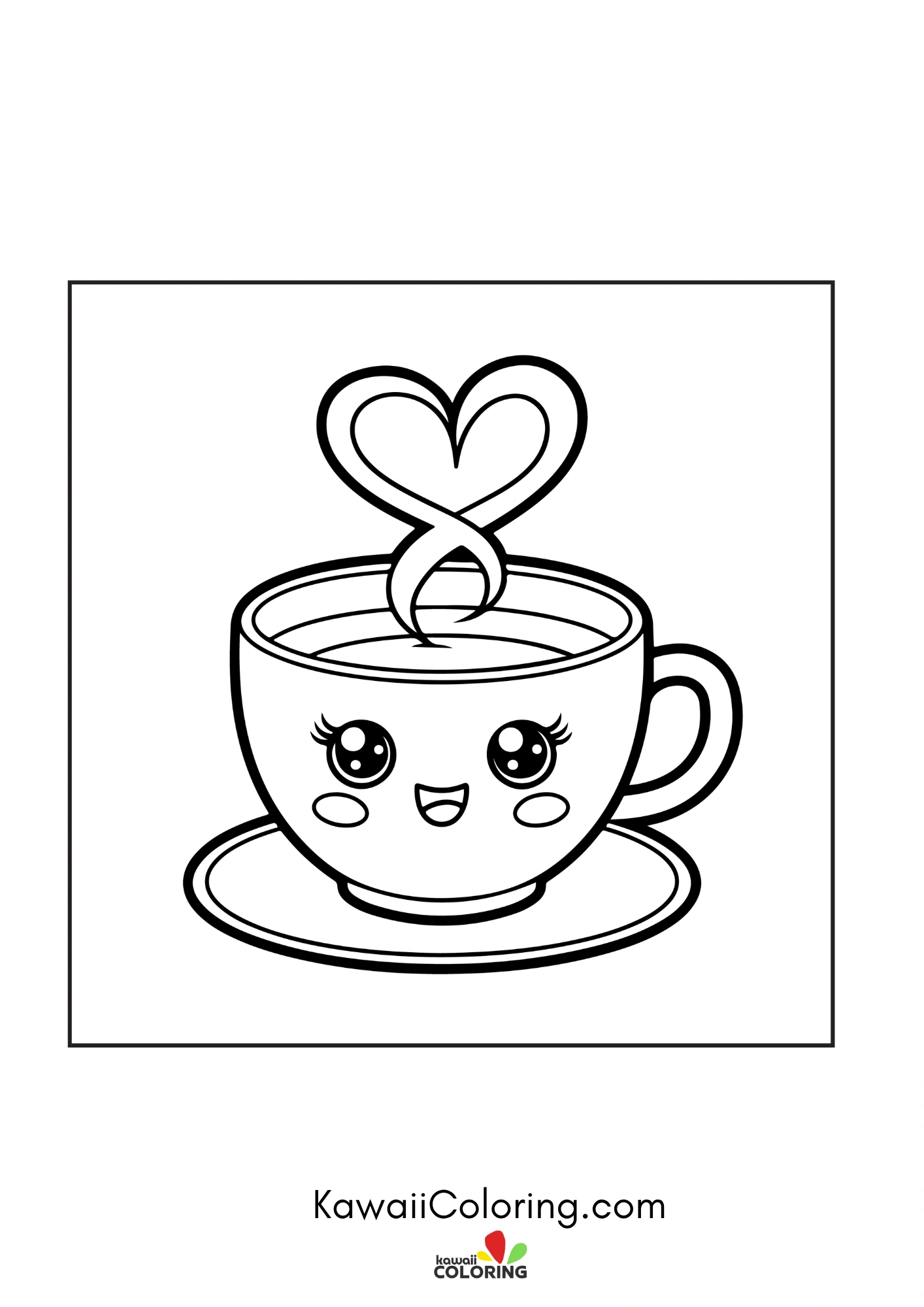 Kawaii snowy scene with cozy details