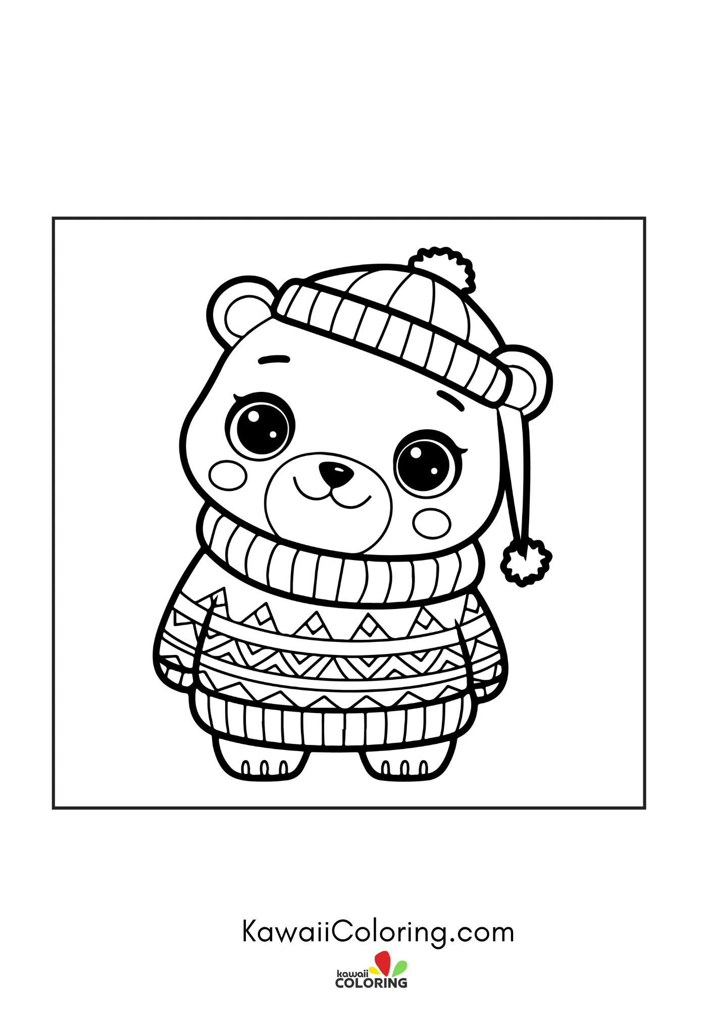 Cute winter character with snowflakes