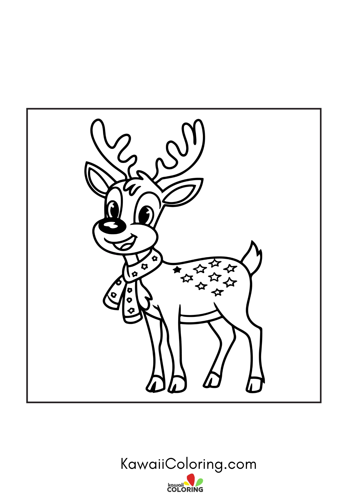 Smiling winter coloring page