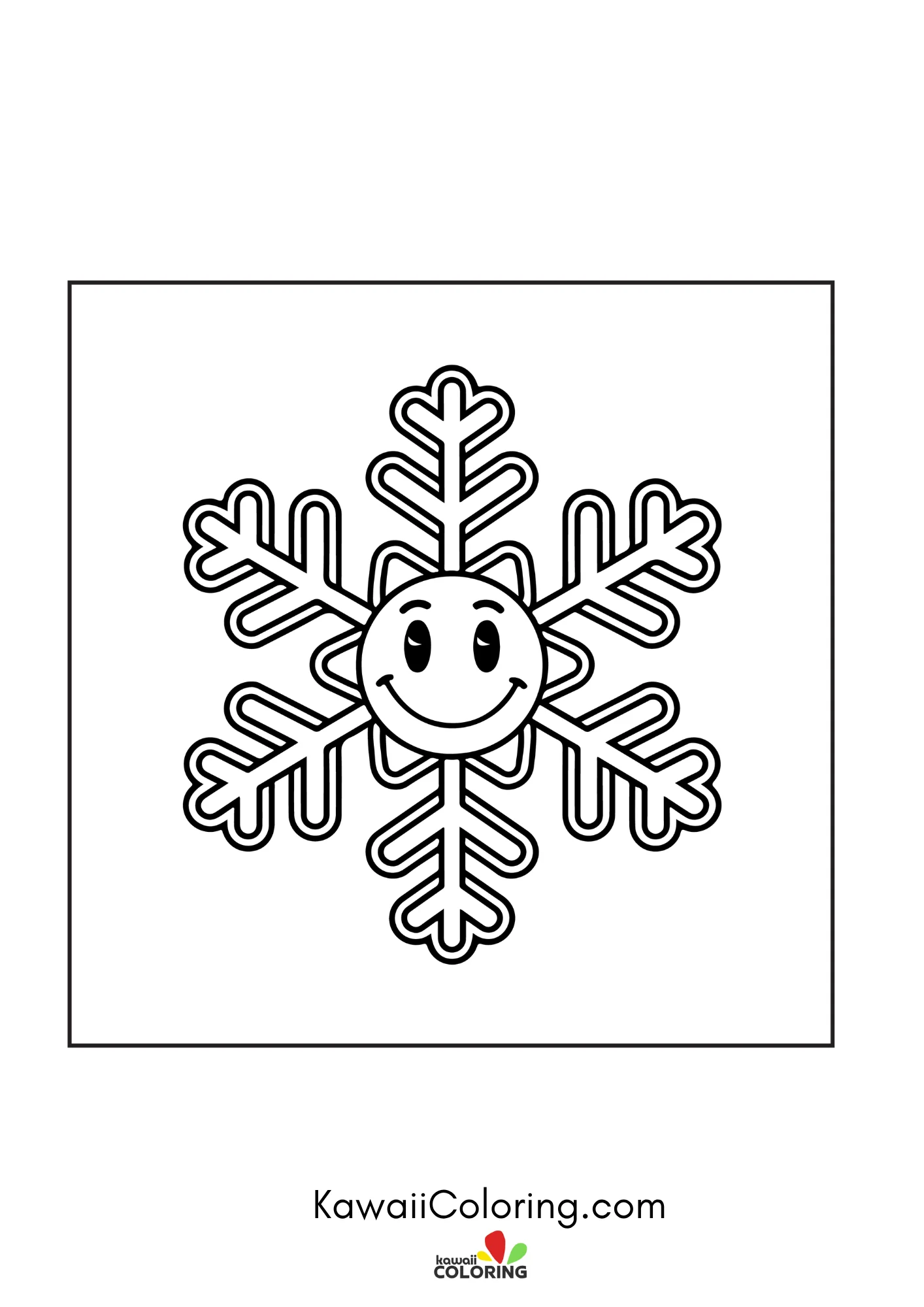 Smiling winter coloring page