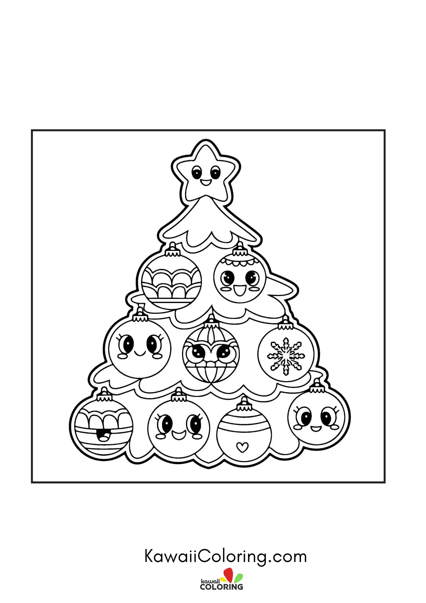 Smiling winter coloring page